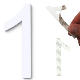3 Inch House Numbers, Self-adhesive Mailbox Numbers Modern House Numbers for Outside Address Numbers for House Office Hotel Room Farmhouse Easy to Install Strong adhesive backing (White 1)