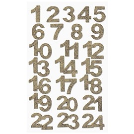 Hobbyfun Felt Advent Numbers 1-24 Natural Mottled