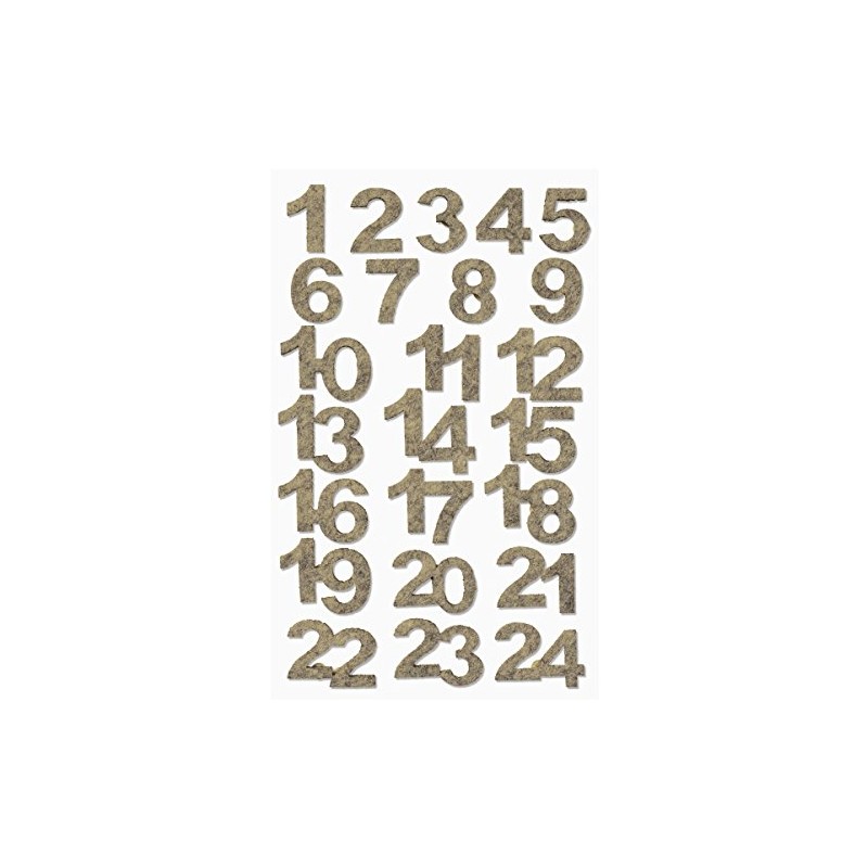 Hobbyfun Felt Advent Numbers 1-24 Natural Mottled
