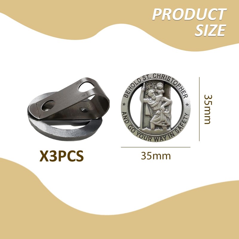 3 Pieces Metal Badge Clips, Car Visor Badge Clips, Multi-Purpose
