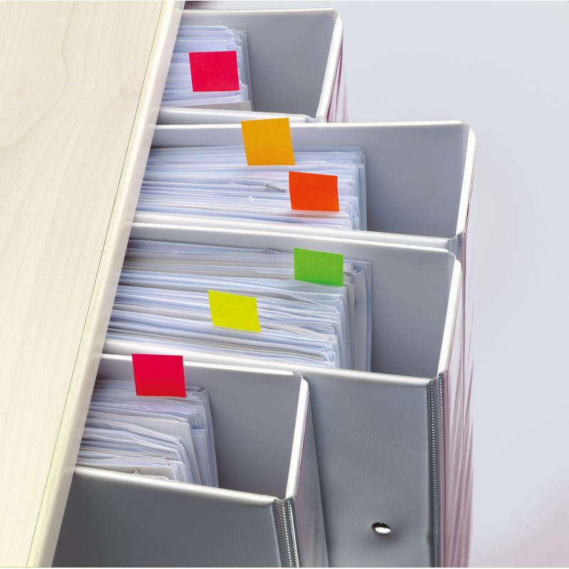 Sigel HN655 Index Page Markers, orange/yellow/red/green/pink, 200 strips