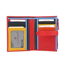 Laura Biagiotti Genuine Leather Slim Wallet for Men and Women with Gift Box, red, Modern