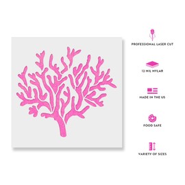 Coral Stencil Template for Walls and Crafts - Reusable Stencils for Painting in Small & Large Sizes