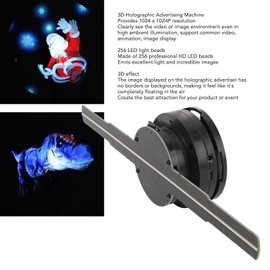 LED Holographic Fan w/256 Lamp Beads, 3D Hologram Fan, LED Holographic Display High Resolution Supports APP 3D Advertising Machine for Business Shop (US)