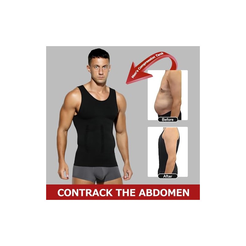 Arjen Kroos Mens Tank Top Shapewear Adelgazamiento Body Shaper Chaleco