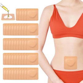 45Pcs Castor Oil Patches for Belly Button, Self-Adhesive Castor Oil Pack Wrap Disposable, Portable Highly Absorbent Belly Button Cover, No Wash, Easy to Use, Heart-Shaped (Oil Not Included)