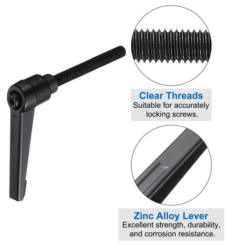 sourcing map 4pcs Clamping Lever Adjustable Handle Set Metric M6