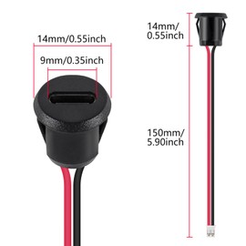 XIITIA 8pcs Type-C Female Chassis 2P Direct Crimp USB Female Chassis C Connector Jack Charging Port Waterproof with Card Buckle 3A High Current Port USB-C Charger Plug(2pin with Terminal)