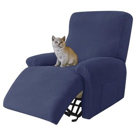 Stretch Recliner Slipcovers 4-Pieces Recliner Chair Cover 1 Seat Couch Cover Lazyboy Chair Cover with Storage Pocket Printed Slipcover Furniture Protector for Living Room (Color : #16)