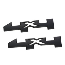 2pcs 4 x 4 4x4 Emblem Badge Nameplate Sticker Side Bed 1500 2500HD 3500HD (Gloss Black)