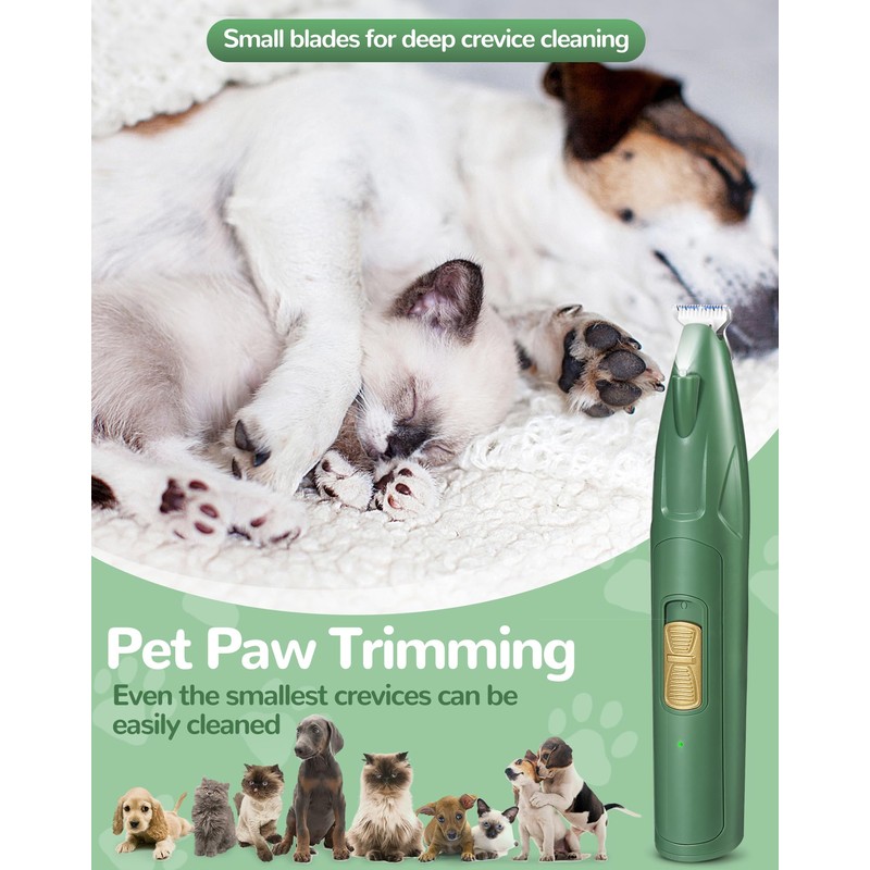 LEYOUFU Dog Paw Trimmer with LED Light, 2 Speed Dog