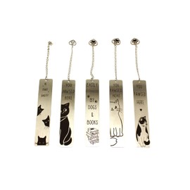 Olive-G Metal Metal Bookmarks (Eiffel Tower, Heart, Cross, Moon, Star), Set of 5 to Choose Your Mood