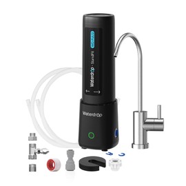 Waterdrop 10UB PRO Under Sink Water Filter, No Drilling Required, Time Reminder, with Brushed Nickel Faucet, Reduces Lead, Chlorine, Bad Taste & Odor, 11000 Gallons, Does not Lower TDS