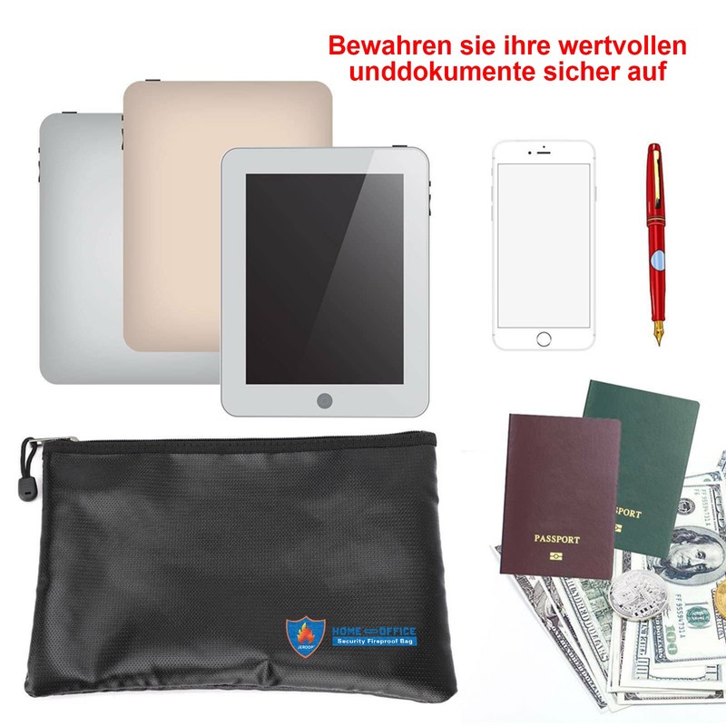 Pack of 2 Fireproof Bag 29 x 20 cm, Waterproof