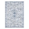 2'×6' Blue Floral Vinyl Runner Rug, Non-Slip Floor Mat for
