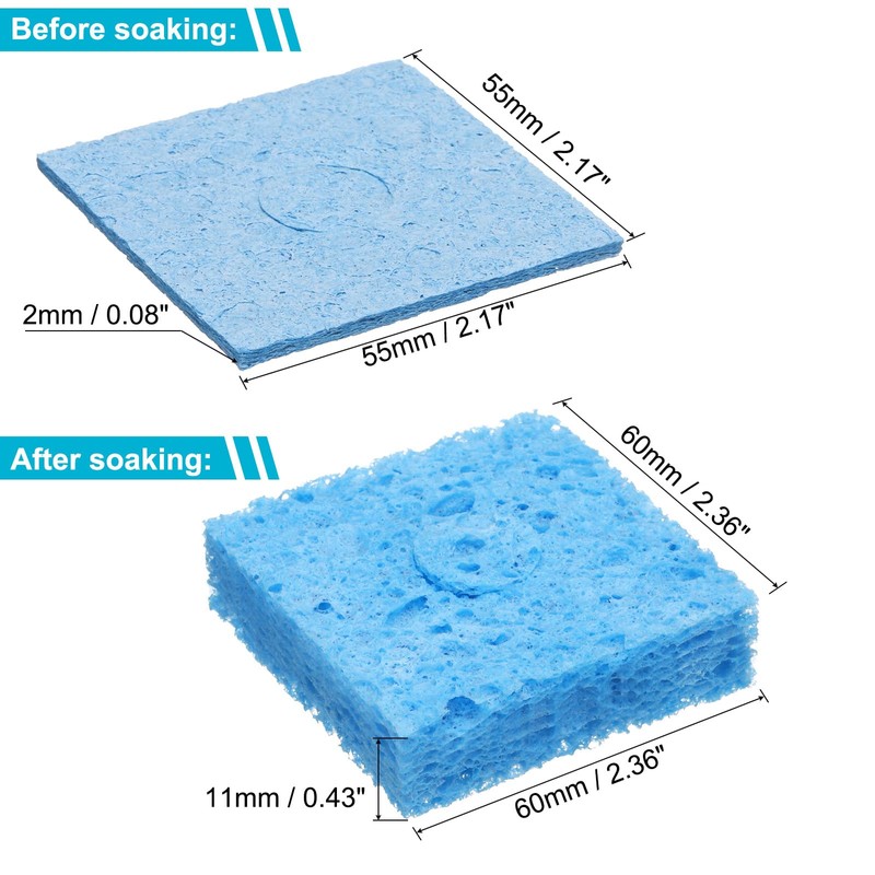 sourcing map Soldering Sponge 2.17" x 2.17" Square Sponge Replacement