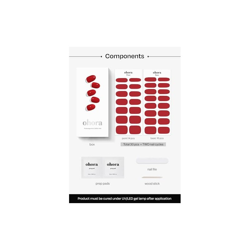 Tira de uñas de gel real de Ohora – 30