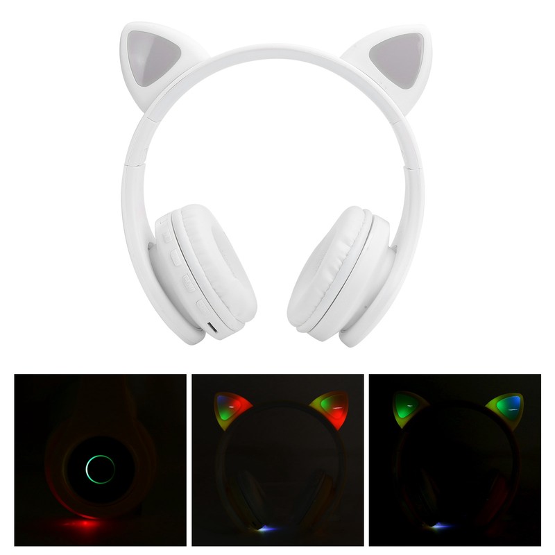 LED Noise Reduction Headset Cat Ear Shape Bluetooth 5.0 Headset