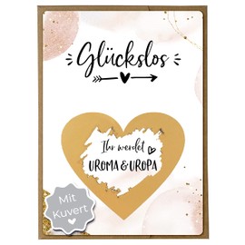 Joli Coon Scratch Card with Envelope "Ihr werdet Uroma und Uropa", “Ihr werdet Urgroßeltern”, Pregnancy Announcement, Uroma and Uropa