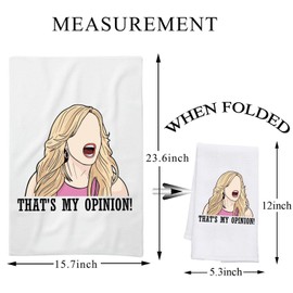 PLITI Funny Housewives Gift Kitchen Towel That's My Opinion Housewives Fan Tea Towel Housewives Party Gifts (My Opinion TWU)