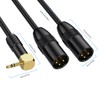 Dual XLR to 1/8 Stereo AUX Cable, Right Angle 90Degree