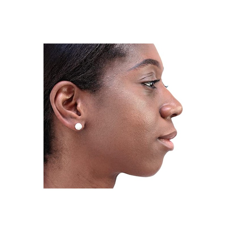 Frosted Sterling Silver Ball Stud Earrings 8mm