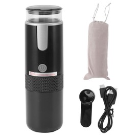 Jiawu Tragbare Kaffeemaschine, Kapsel-Espressomaschine, Druck-Espressomaschine, Kompatibel mit K-Cup-Kapseln und Gemahlenem Kaffee, Manuell Betriebene Handkaffeemaschine für Camping