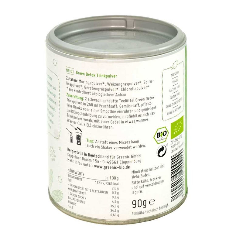 Doppelpack Greenic Green Detox Superfood Trinkpulver, 2er Pack (2 x