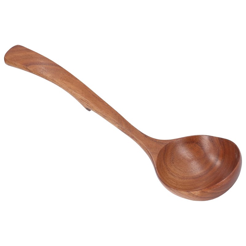 HilBeliFU Wooden Soup Ladle, 9.44in Long Ladle Spoon with Back