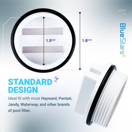 BlueStars SP1022C 1.5" Pool Plug with O-Ring Threaded for Winterizing Pools During Winter Season - Compatible with Most Hayward Pentair Pool Filter Drain Plug - Pack of 7