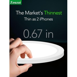 zouzai Third Generation LED Flush Mount Ceiling Light, Dimmable 5CCT Selectable 2700K/3000K/4000K/5000K/6000K,7 inch 15W Ultra Thin Round Lighting Fixture for Bedroom ETL Listed（7 inch 4 Pack）