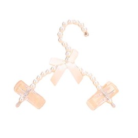 BUUEERR 5 Pack Pearl Beads Metal Elegant Rosette Clothes Hangers for Kids Children Pet Dog (Style A White)