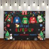 Mocsicka Let's Get Elfed Up Backdrop Christmas Ugly Sweater Party