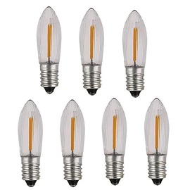 E10 COB Candle Arch Bridge Bulb Christmas Lamp Spare E10 LED Screw Light 14V to 55V AC 0.2W Warm White (7)