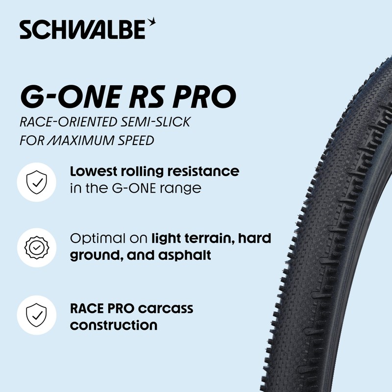 Schwalbe G-One RS Pro Gravel Tyre, Addix Race TLR, 700x40C