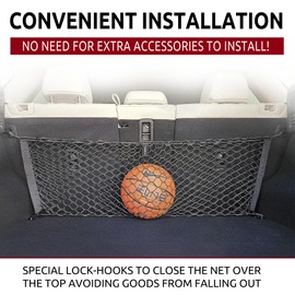 Back Seat Style Automotive Elastic Trunk Mesh Cargo Net for Mazda CX5 S Carbon Premium Turbo 2023-2025 -Premium Trunk Organizer and Storage - Luggage Net for Crossover - Car Organizer for Mazda CX5