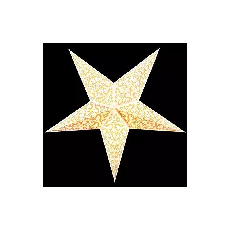 Quasimoon 24" Gold Bramble Glitter Paper Star Lantern, Hanging Decoration