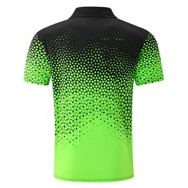 Seadodo Funny Golf Shirts Short Sleeve for Men Fluorescent Green Polo Shirts Gradient Dry Fit Tennis Golf Jersey M