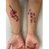 2 Blatt Temporary Blume Tattoo Kirschblüten Tattoo Rose Tattoo HB744X