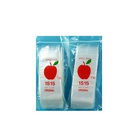 ((1000ct CLEAR )) Apple Ziplock Bag -- 2.5 Mil -- Mini Ziplock Baggies , #1515 Recloseable Bags 1.5" x 1.5" (( FREE 2 Ball Point Pens ))
