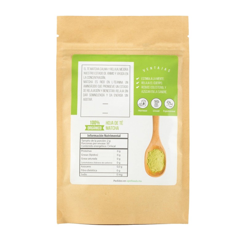 Optifoods Té Matcha Orgánico Japonés Certificado - 100g