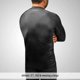 Hayabusa Geo Long Sleeve Jiu Jitsu Rashguard - Grey, XL