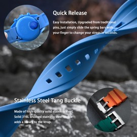 Nizonlaie Watch Bands for Moonswatch Watch,Curved No Gap Quick Release Silicone Bands Compatible with Omega X Swatch 20mm Premium Silicone Rubber Replacement Band Strap Men Women