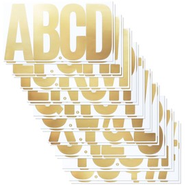 20 Sheets Gold Letter Number Stickers, Adhesive Capital Alphabet Sticker for Mailbox,Outdoor,House Address Number,Shcool and Office