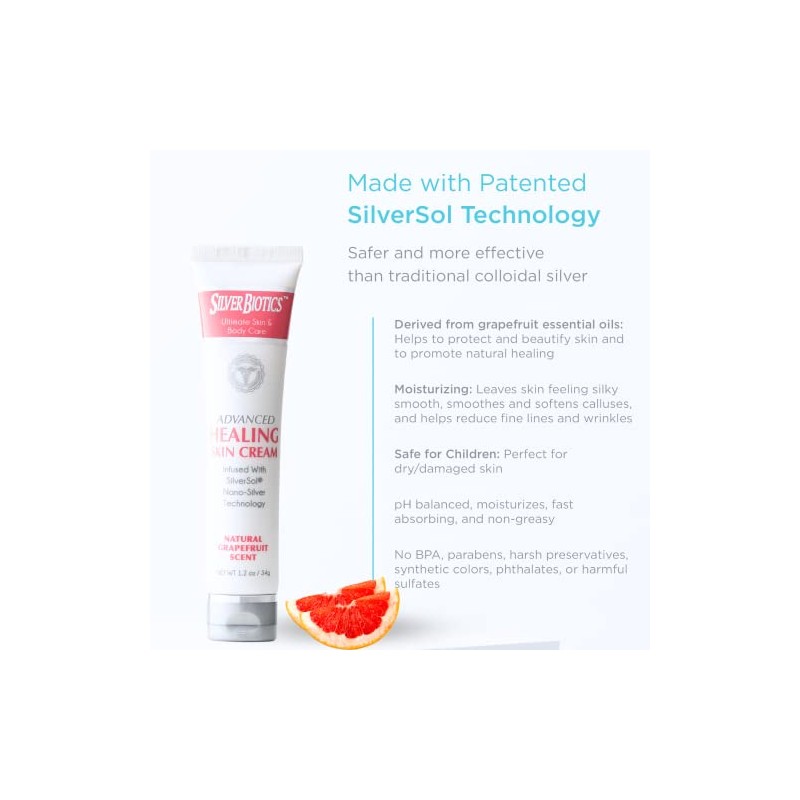 American Biotech Labs Silver Biotics Advanced Healing Skin Cream Grapefruit