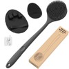 Manmihealth Silicone Back Scrubber (Thick Bristles) & Bath Glove &