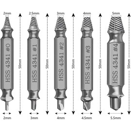 Drill Bit Set, Set of 6, Screw Removal Bit, Easy to Remove Screws, Screw Removal Bit, Broken Bolt, Dedicated Tool for Screw Extractor, Screw Extractor, Screw Extractor, Repair Tool (Silver)