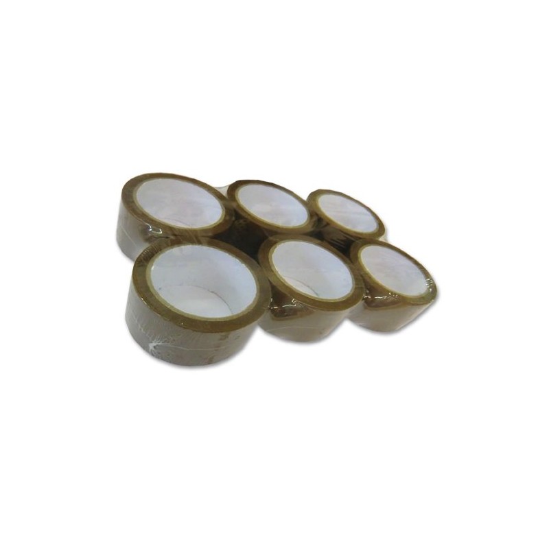 6 Rolls Brown Parcel Tape 50 mm (5 cm) x