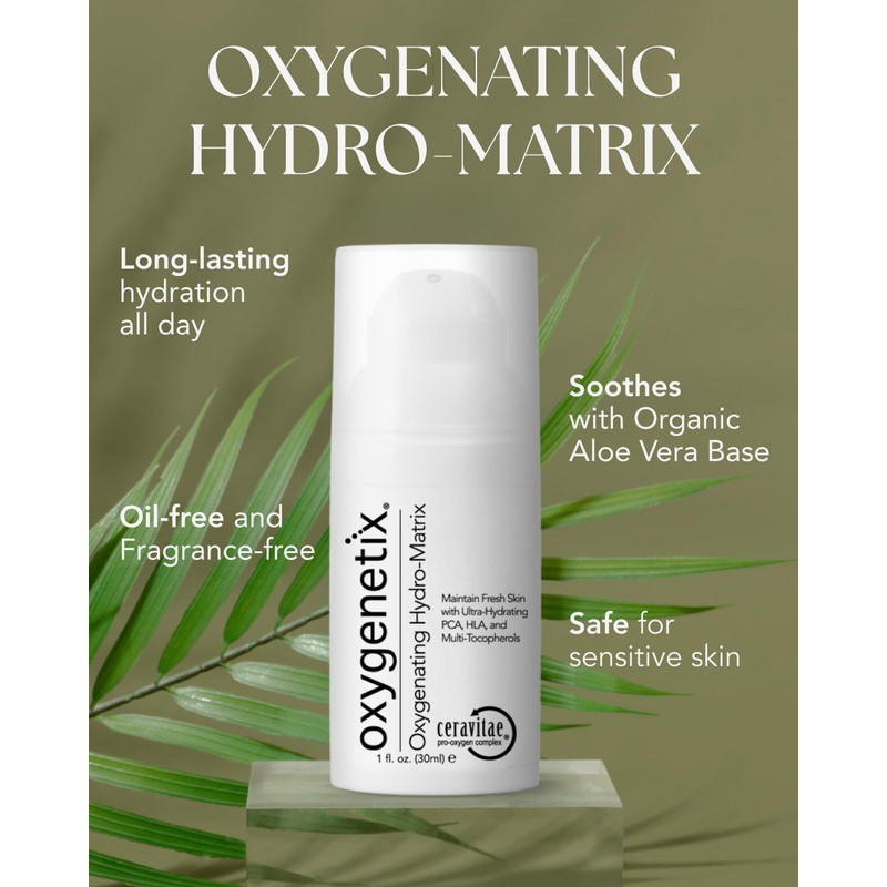 Oxygenetix Oxygenating Hydro-Matrix (1oz) | Lightweight Aloe-Based Face Moisturizer with