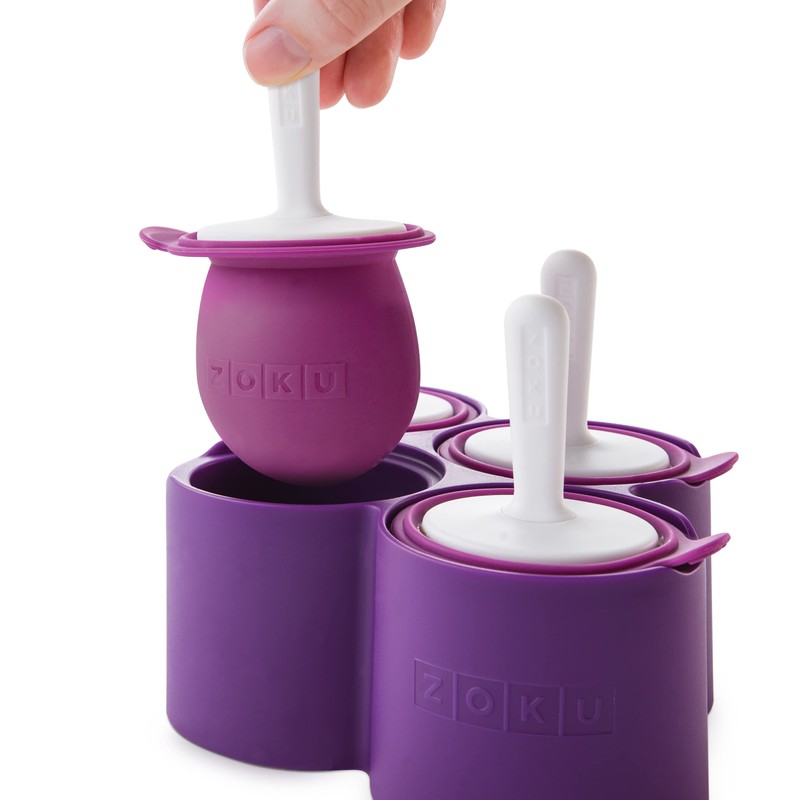 ZOKU Round Pop Molds - 4 Silicone Popsicle Molds with